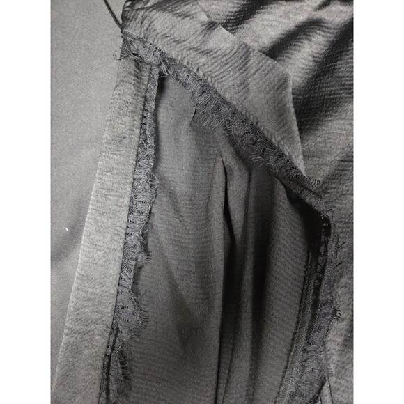 Free People Midi Dress Size 0 Black Cut Outs Tie Back Adjustable Slit - Picture 4 of 8